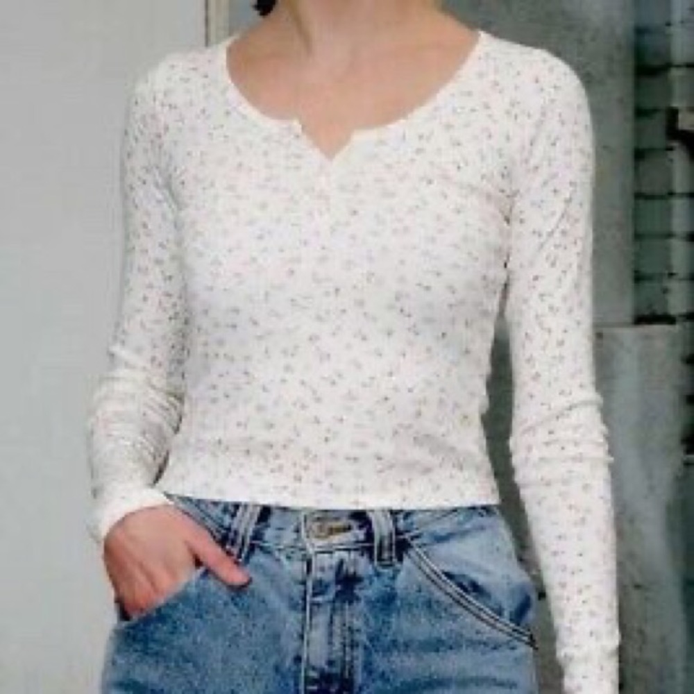 pink floral brandy long sleeve